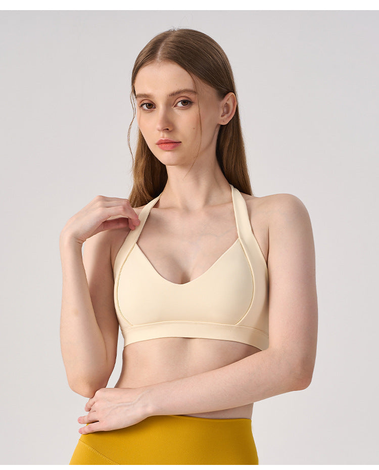 Wholesale Women’s Open-Back Sports Bra | Shockproof Supportive Yoga & Running Crop Top | fouregg