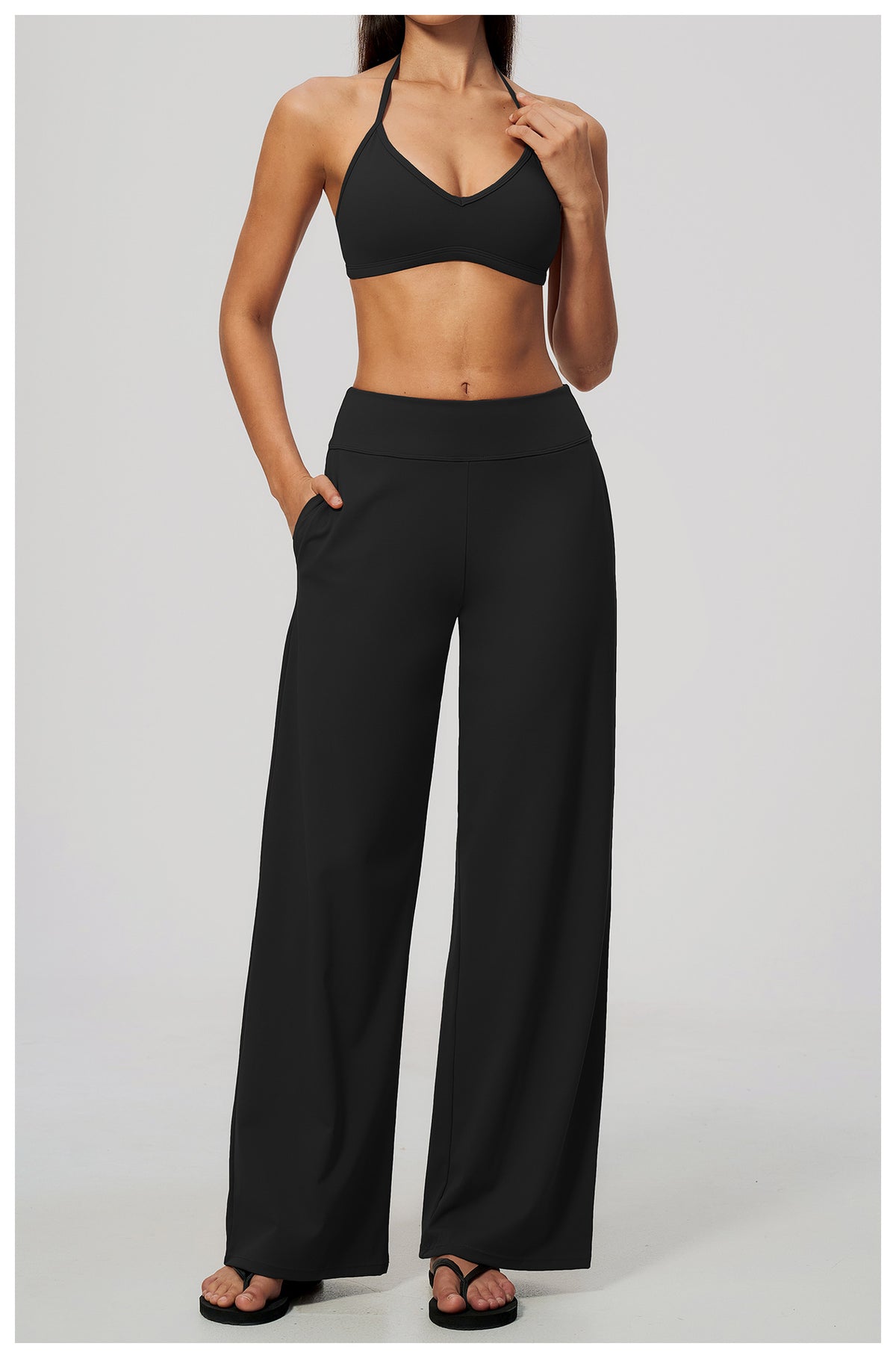 Wholesale Women’s Brushed Sweatpants | Bulk Low-Rise Relaxed-Fit Running Pants 5555 | fouregg