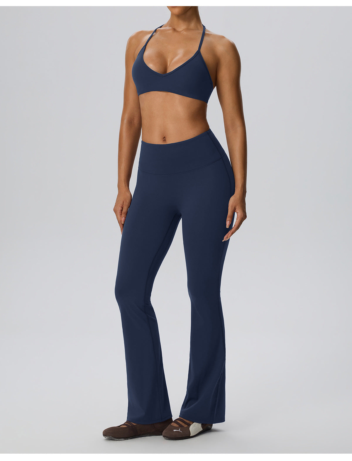 Wholesale Women’s Double-Brushed Sports Bra | Bulk V-Neck Halter Fitness & Yoga Wear 62767 | fouregg