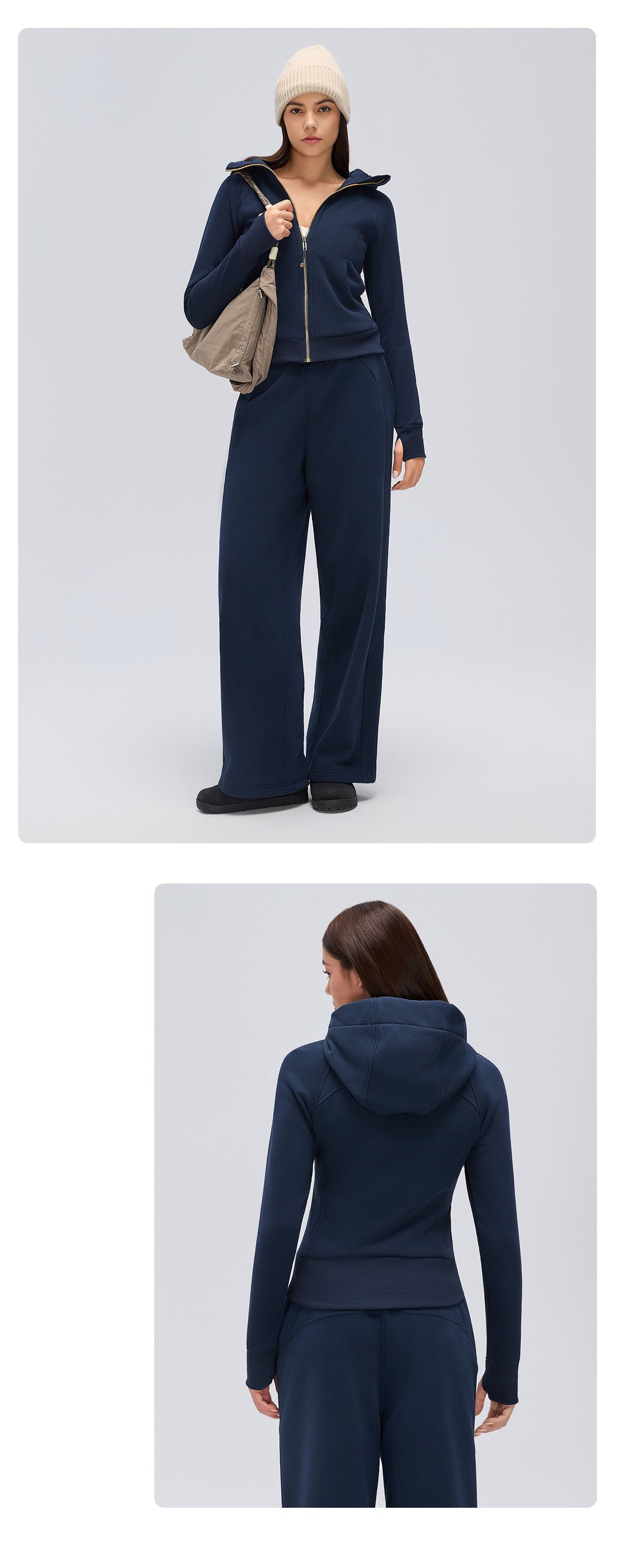 Wholesale Women’s Winter Puffer Tracksuit | Hooded Down Jacket & Relaxed-Fit Sports Trousers | fouregg