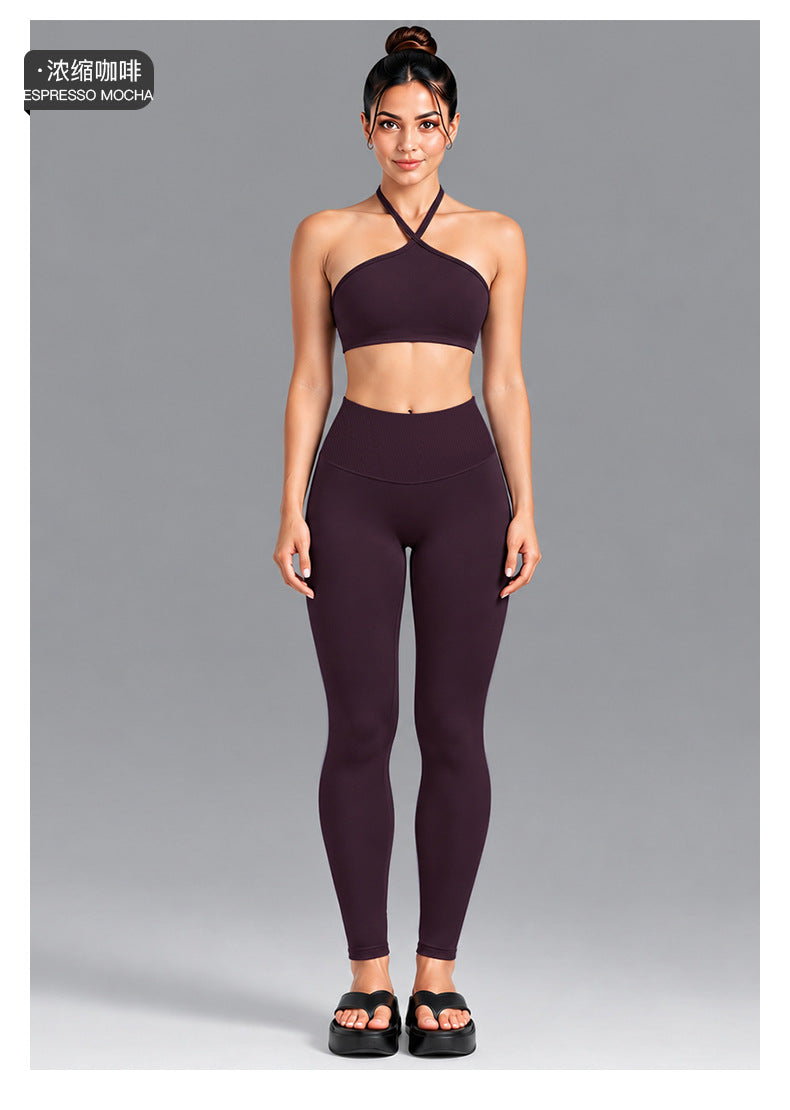 Wholesale Women’s Activewear Set | Contrast Stripe Workout Top & Casual Fitness Leggings | fouregg