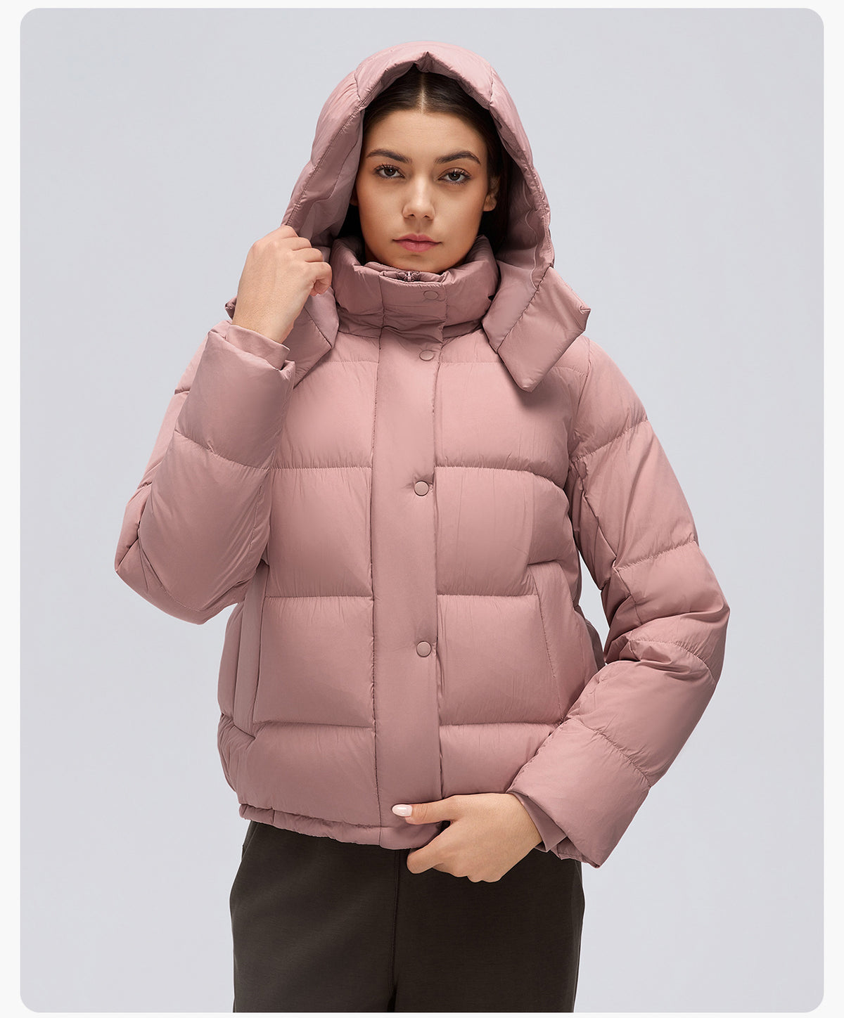 Wholesale Women’s Thickened Down Puffer Jacket D26150 | Slim-Fit Adjustable-Waist Winter Outerwear | fouregg