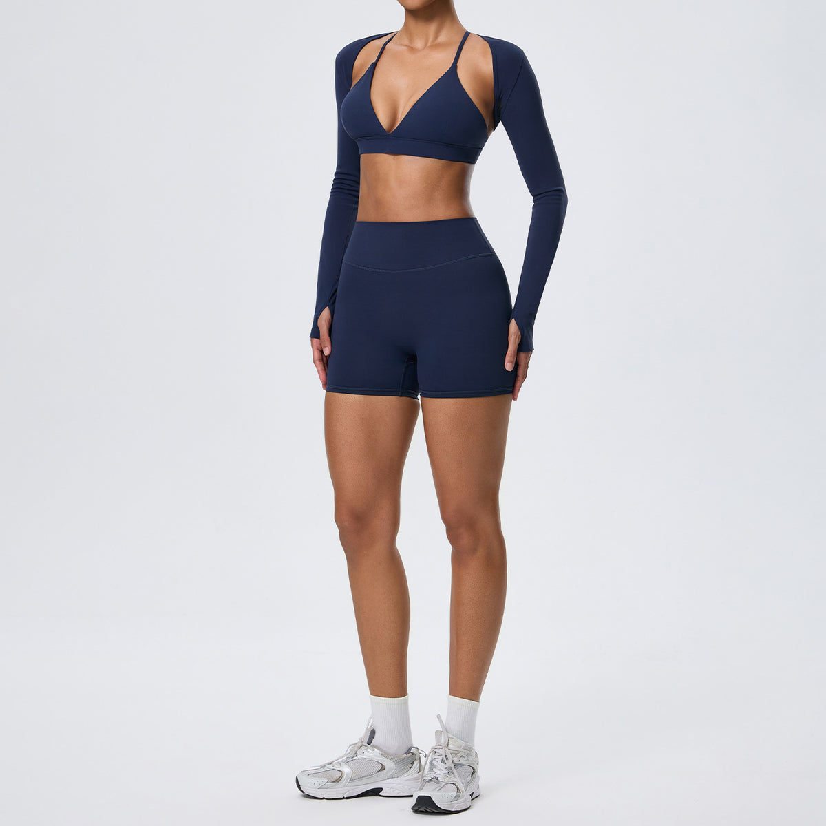 Wholesale Women’s Double-Brushed Activewear Set | Bulk 3-Piece Yoga & Running Outfit | fouregg