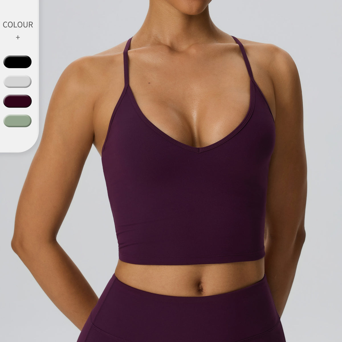 Wholesale Women’s Double-Brushed Sports Bra | Bulk Padded Running & Fitness Tank 62142 | fouregg
