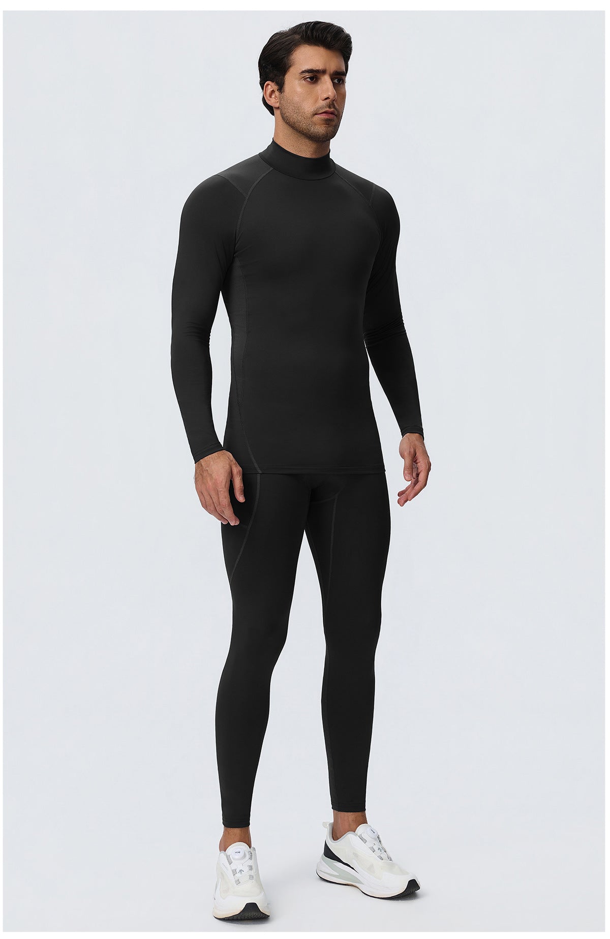 Wholesale Men’s Sculpting Workout Set | High-Stretch Long-Sleeve Shirt & Slim-Fit Gym Pants | fouregg