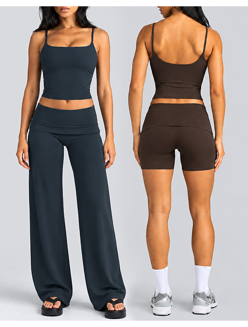 Wholesale Women’s Activewear Set | Quick-Dry Backless Tank Top & Slimming High-Waisted Workout Pants | fouregg