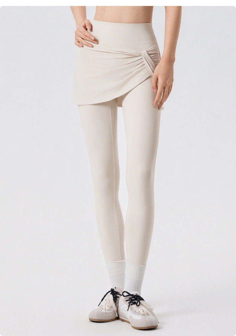 Wholesale Women’s 2-in-1 Yoga Pants | Bulk Butt-Lifting Leggings with Hip-Covering Overlay | fouregg