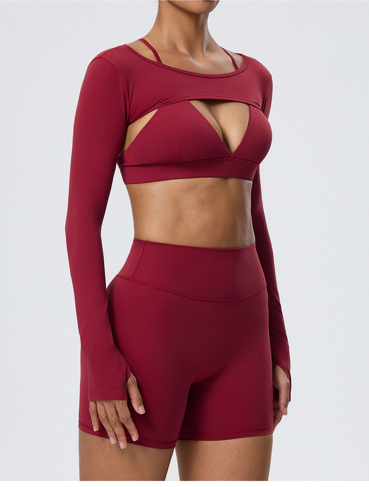 Wholesale Women’s Long-Sleeve Yoga Cover-Up | Bulk Stretch Activewear 62538 | fouregg