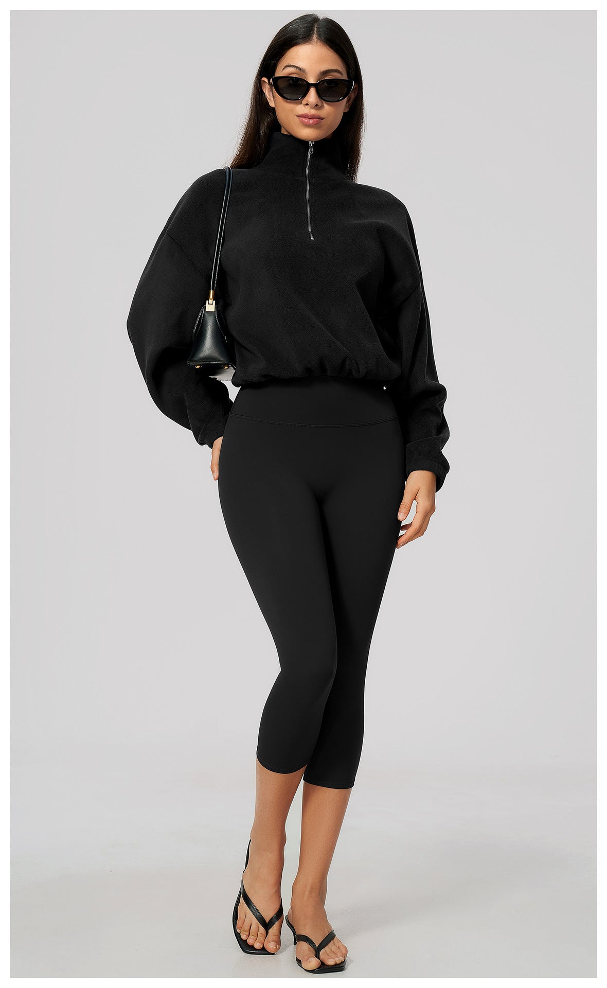 Wholesale Women’s Half-Zip Sports Top | Bulk Relaxed-Fit Color Block Sweatshirt 3619 | fouregg