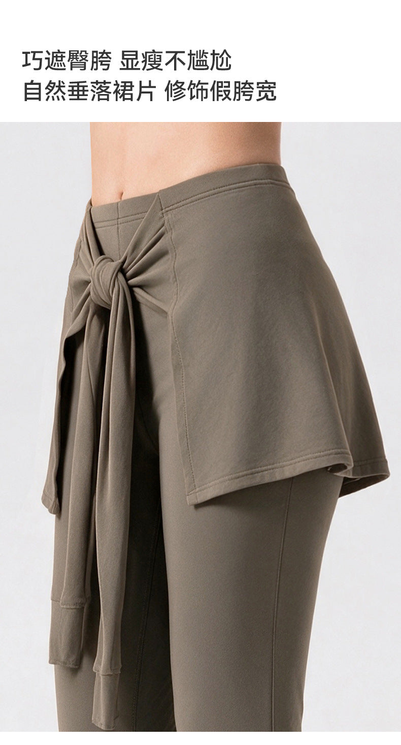 Wholesale Women’s Pilates Flare Leggings | Slimming Draped Wide-Leg Workout Pants | fouregg