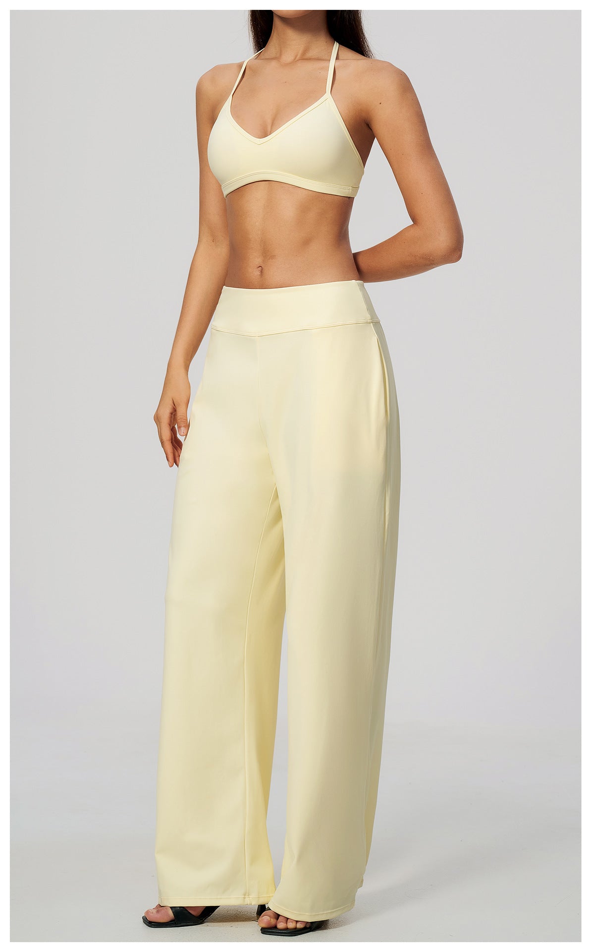 Wholesale Women’s Brushed Activewear Set | Halter Low-Rise Workout Wear 5555 | fouregg