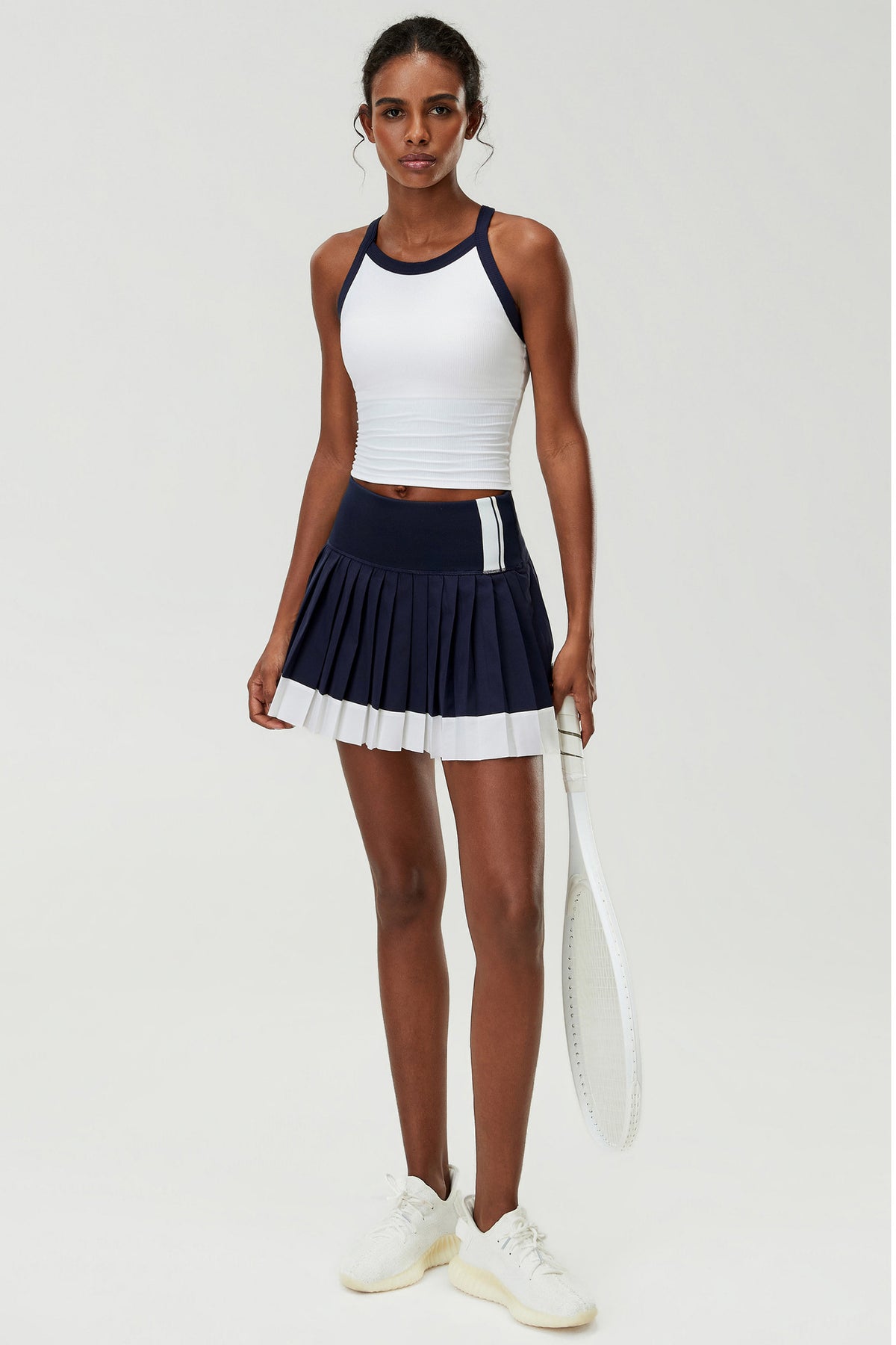 Wholesale Women’s High-Waist Sports Skort | Color-Block Anti-Exposure Skirt for Tennis & Running | fouregg