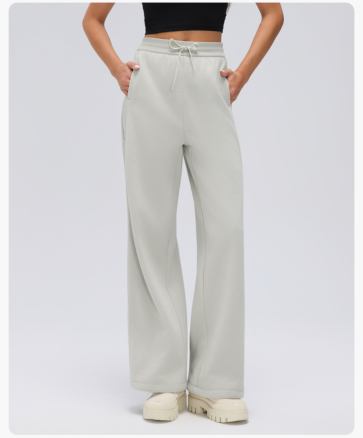 Wholesale Women’s Winter Straight-Leg Sweatpants | Relaxed-Fit Thermal Running & Workout Trousers | fouregg