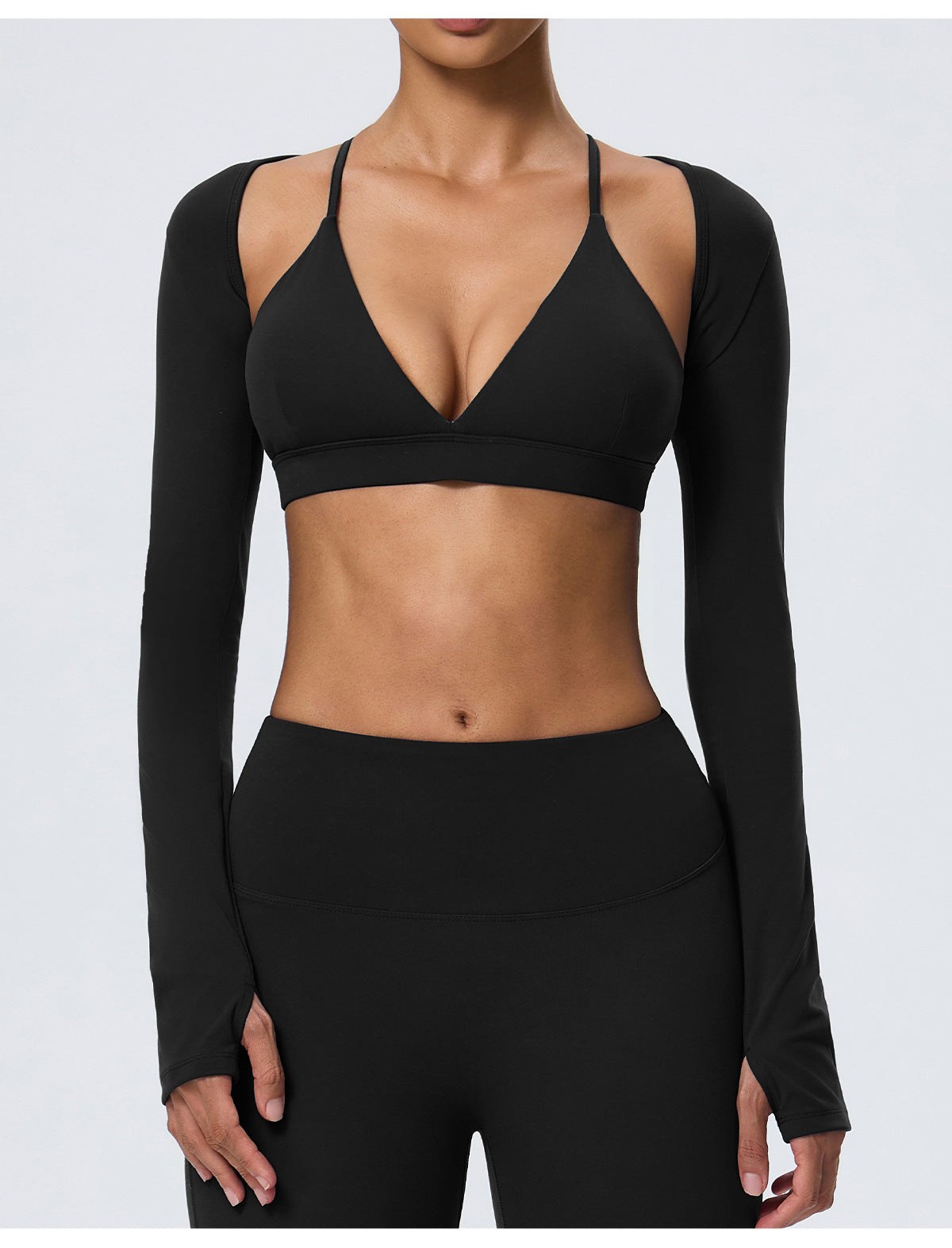 Wholesale Women’s 2-Piece Activewear Set | Bulk Fitted Long-Sleeve Workout & Yoga Wear | fouregg