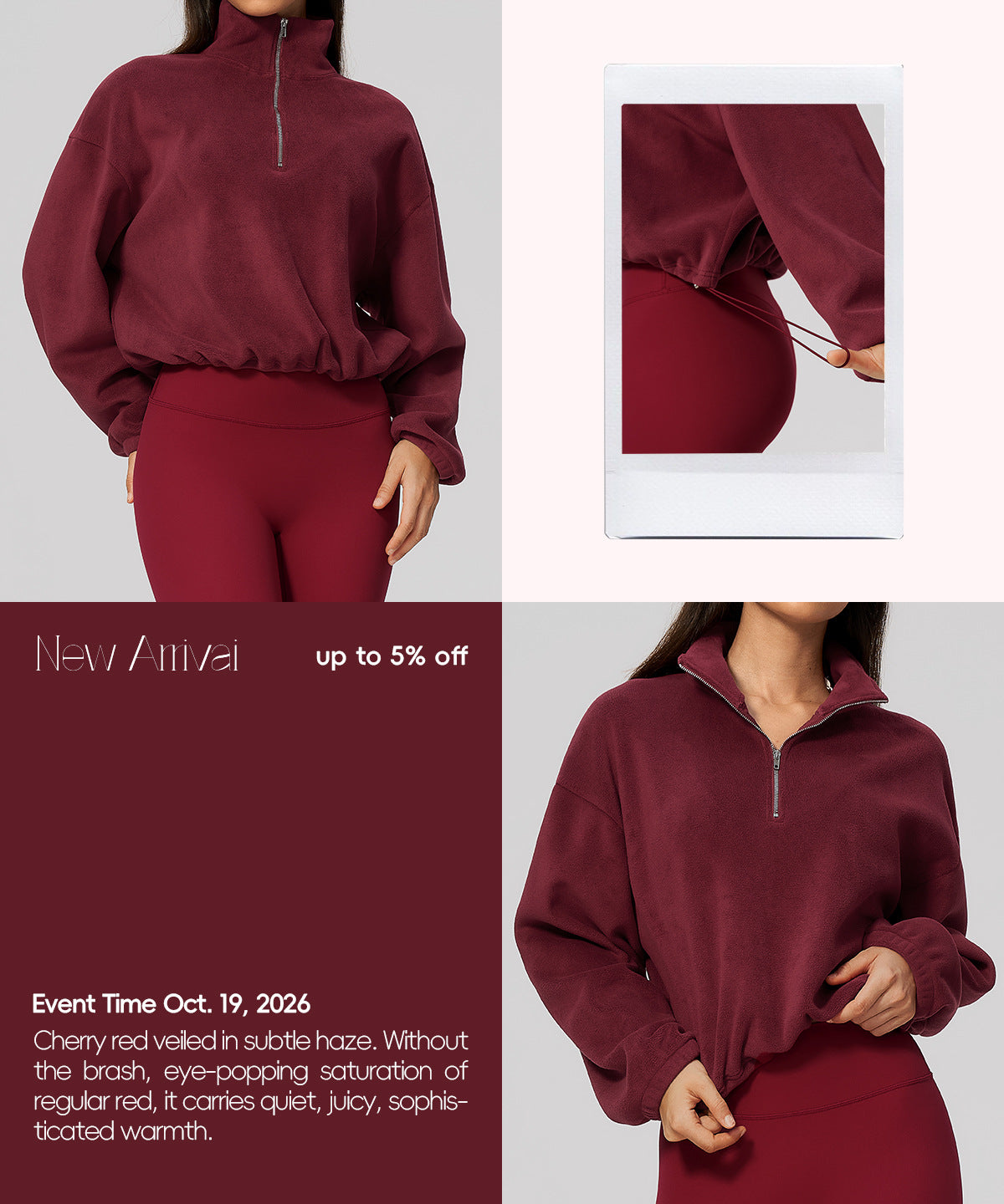 Wholesale Women’s Half-Zip Sports Top | Bulk Relaxed-Fit Color Block Sweatshirt 3619 | fouregg