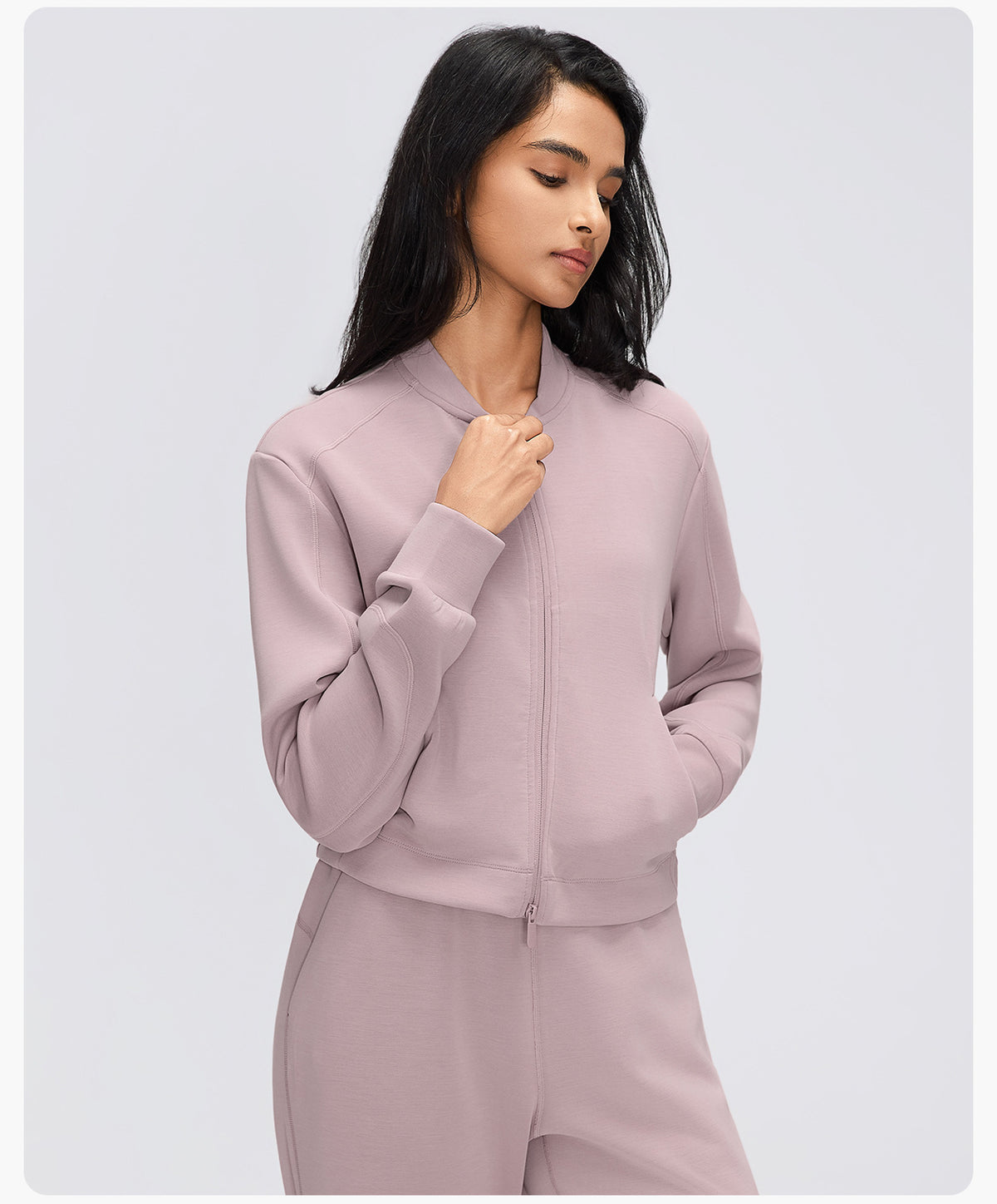 Wholesale Women’s Casual Activewear Jacket D26156 | Cropped Long-Sleeve Training Top | fouregg