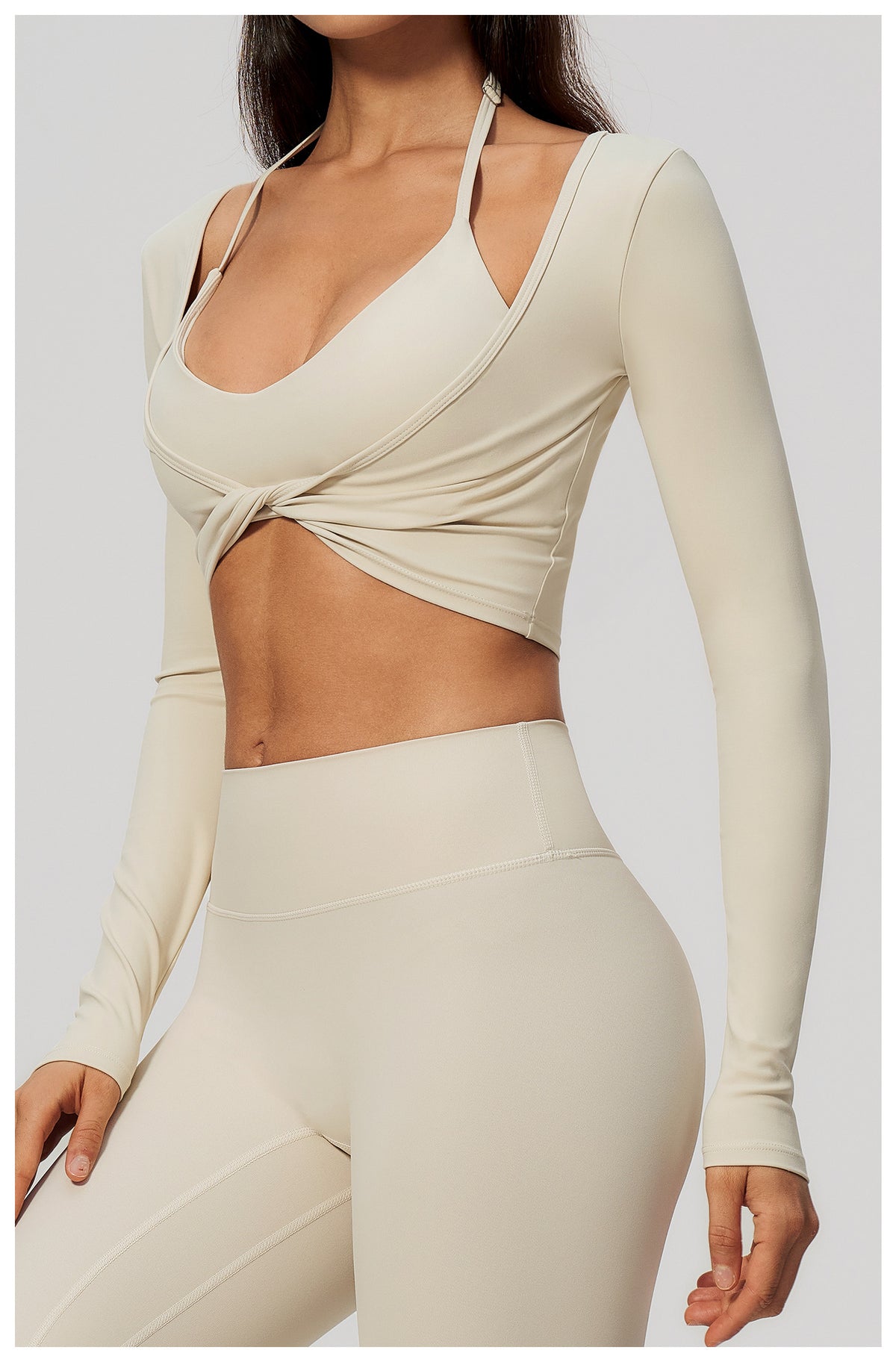 Wholesale Women’s Brushed Pilates Top 5529 | High-Stretch Breathable Cropped Workout Shirt | fouregg