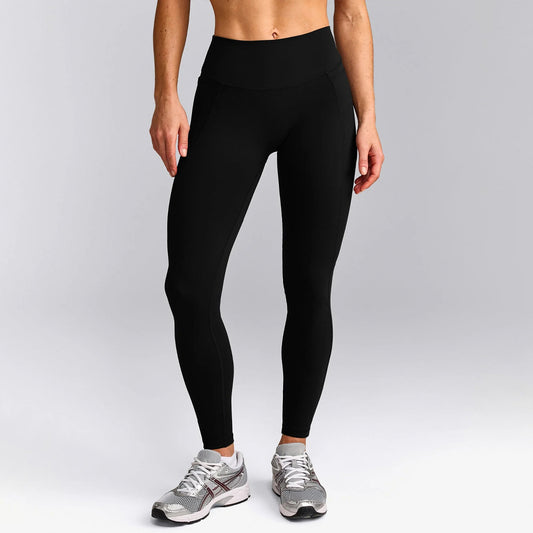 Wholesale Women’s Activewear Leggings | High-Stretch Running Tights with Side Pockets | fouregg - Black