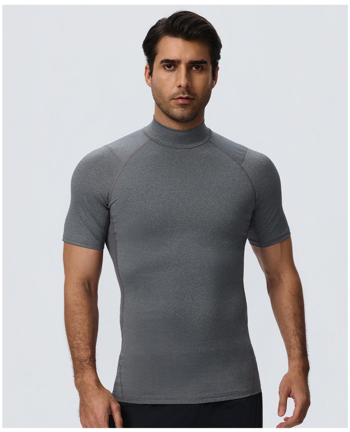 Wholesale Men’s Sculpting Workout Shirt 61207 | Slim-Fit Short Sleeve Running & Training Top | fouregg