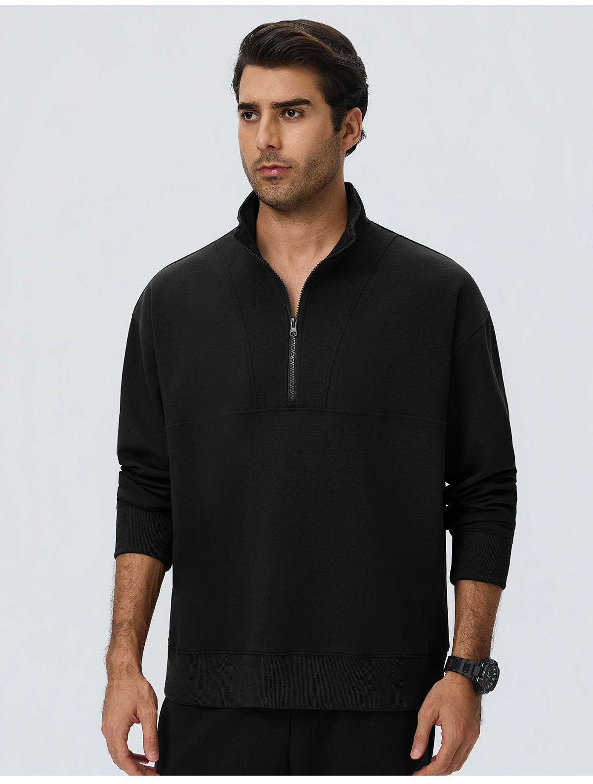 Wholesale Men’s Half-Zip Sports Pullover | Bulk Relaxed-Fit Thermal Workout Top 61531 | fouregg