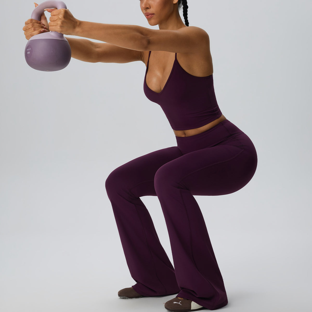 Wholesale Women’s Double-Brushed Yoga Set | Bulk Sculpting 2-Piece Fitness Activewear | fouregg