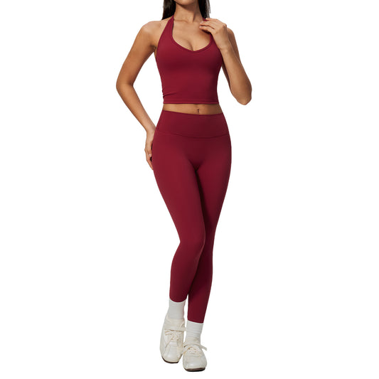 Wholesale Women’s Quick-Dry Activewear Set 5529 | Halter Tank & Sculpting Yoga Pants | fouregg