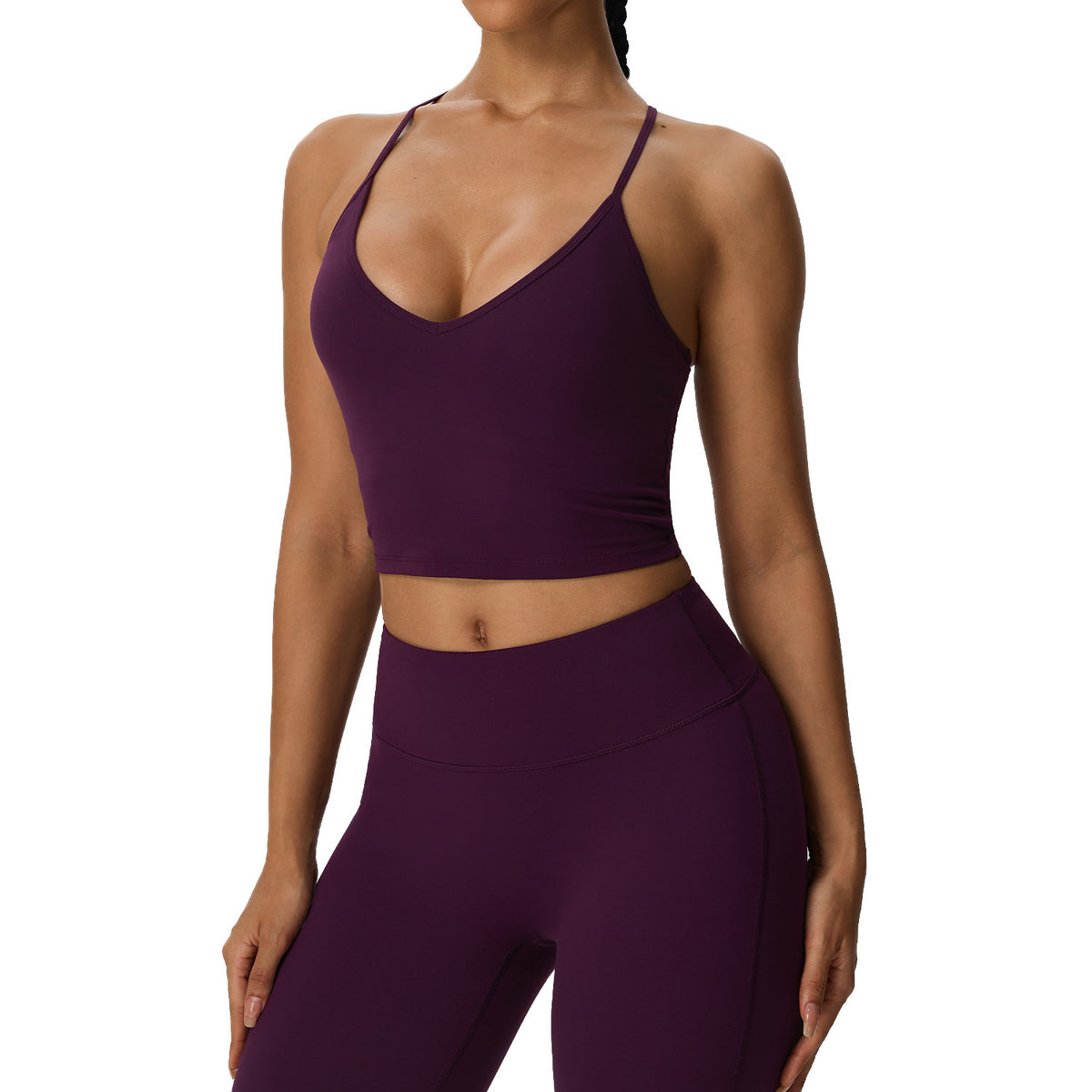 Wholesale Women’s Double-Brushed Sports Bra | Bulk Padded Running & Fitness Tank 62142 | fouregg