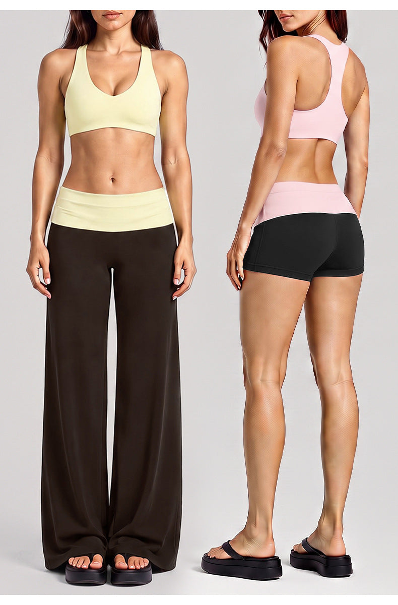 Wholesale Women’s Activewear Set | High-Support Racerback Bra & Color-Block Workout Leggings | fouregg