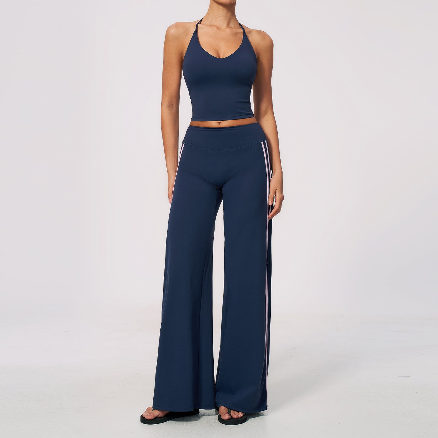 Custom Private Label 3588 V-Neck Strappy Back Yoga Set | Wholesale | fouregg