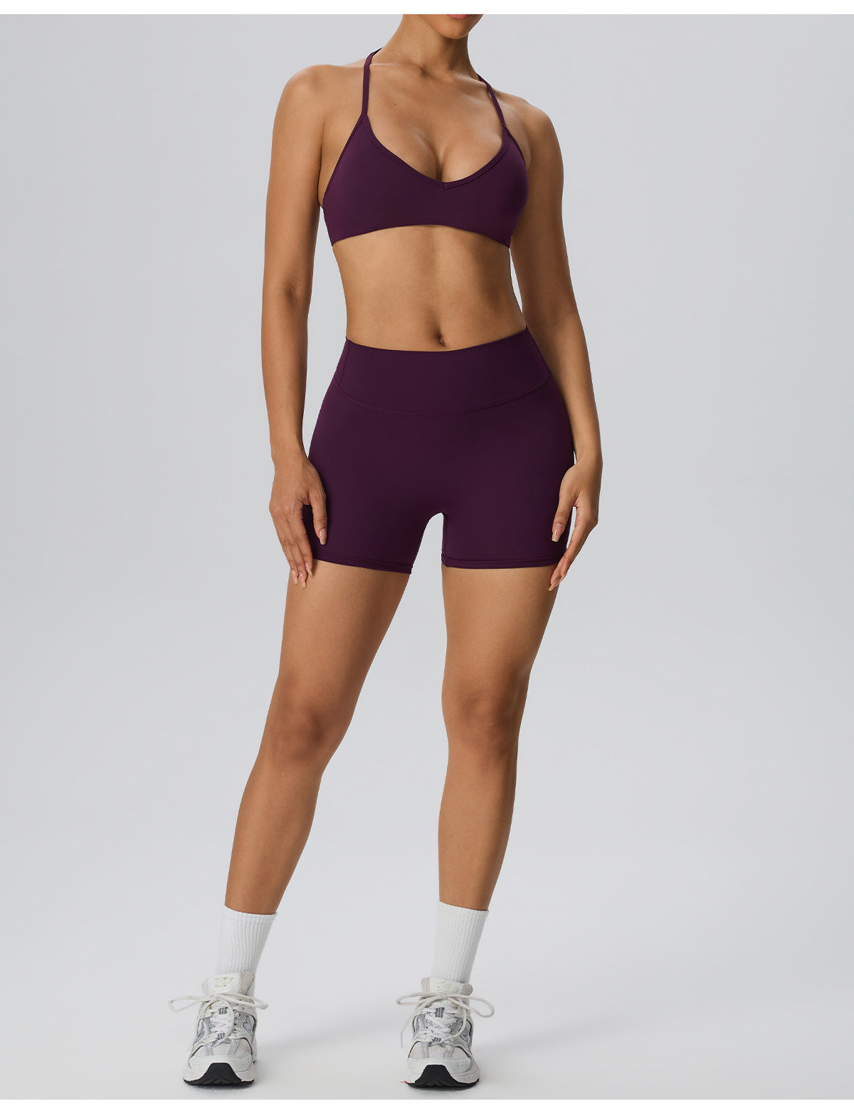 Wholesale Women’s 2-Piece Activewear Set | Bulk Brushed Sports Bra & Sculpting Biker Shorts | fouregg