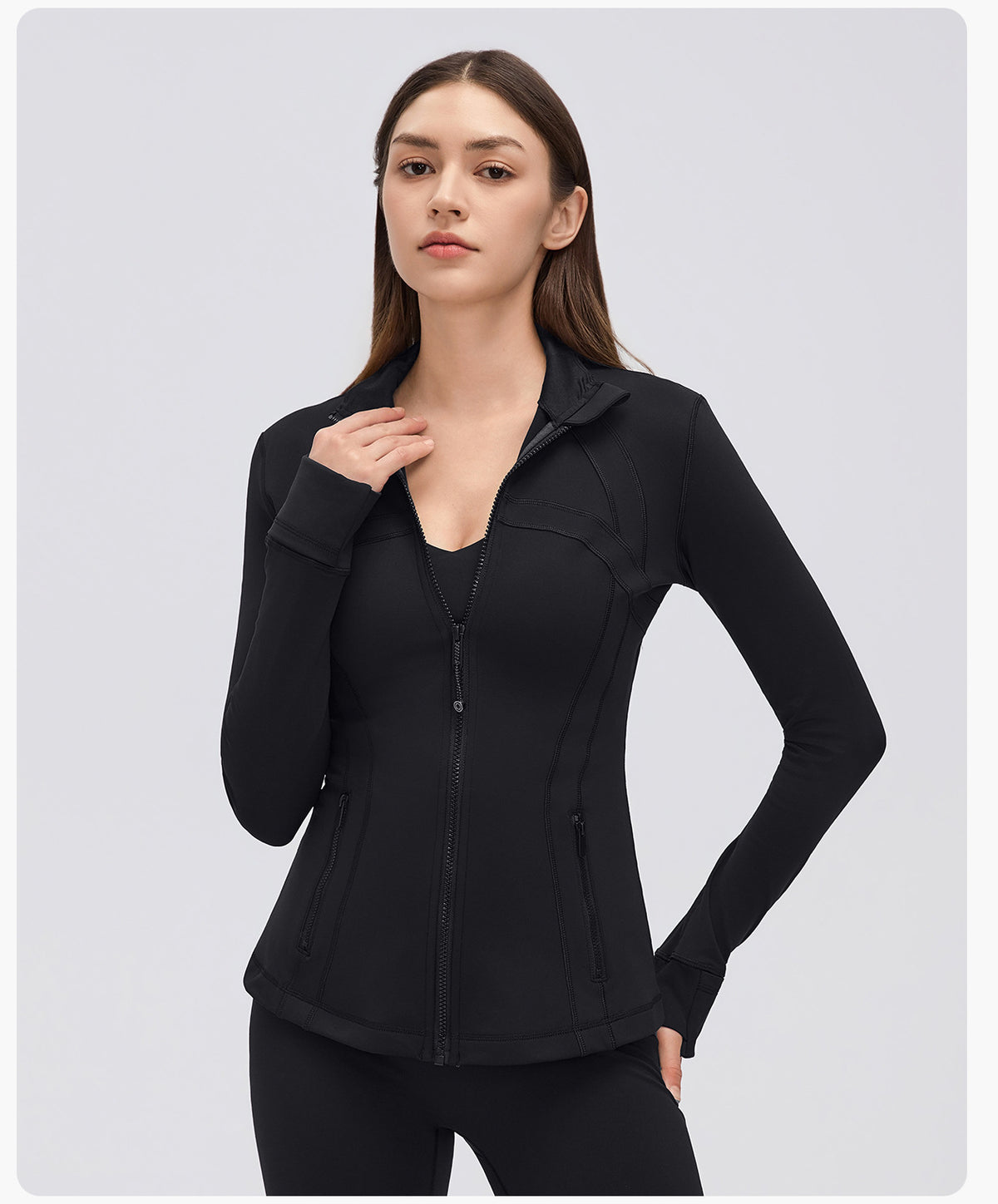 Wholesale Women’s Winter Activewear Jacket D26126 | Slimming High-Neck Outdoor Cycling & Fitness Top | fouregg