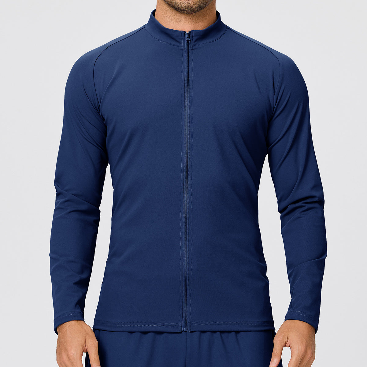 Wholesale Women’s Thermal Workout Jacket | Bulk Lightweight Fleece Zip-Up Activewear 61617 | fouregg - Navy