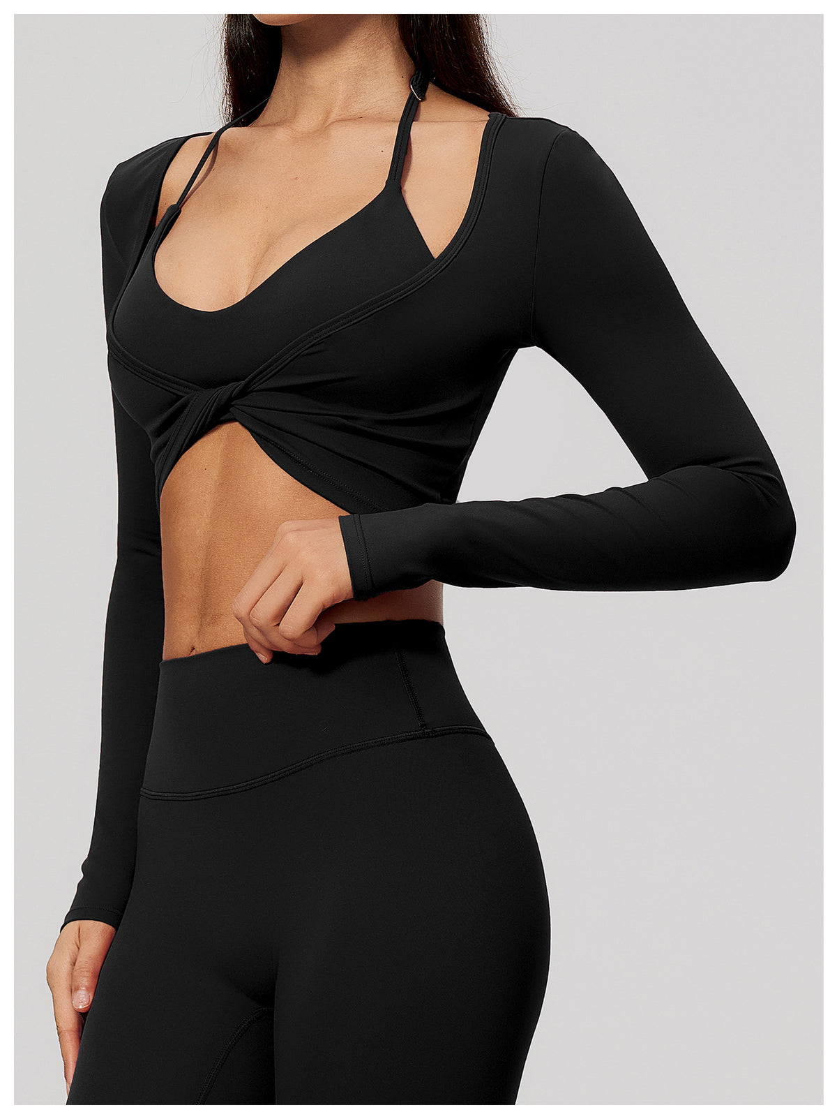 Wholesale Women’s Brushed Pilates Top 5529 | High-Stretch Breathable Cropped Workout Shirt | fouregg