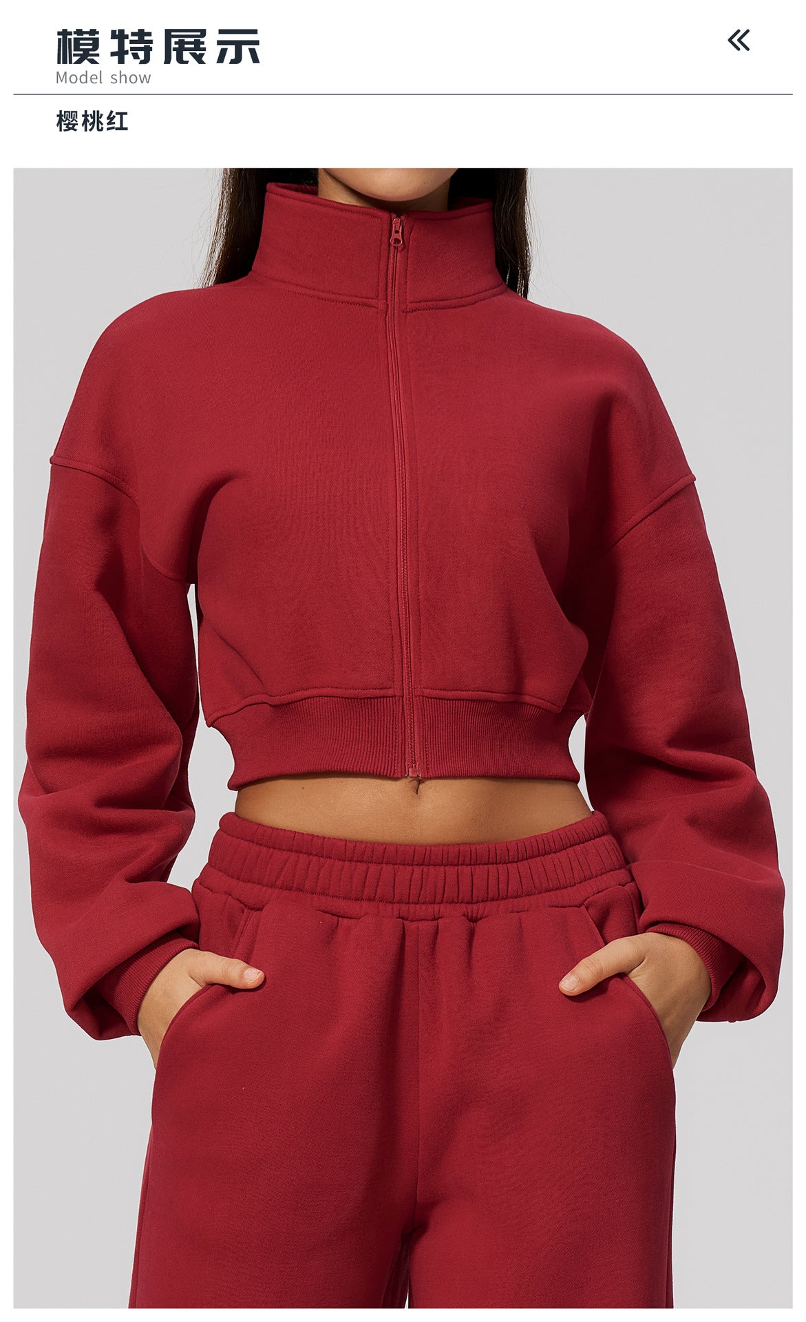 Wholesale Women’s Cropped Sports Jacket | Bulk Warm Windproof Fleece 3615 | fouregg