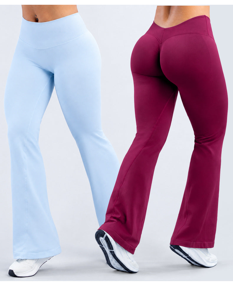 Wholesale Women’s Activewear Pants | High-Stretch V-Waist Seamless Flared Workout Leggings | fouregg