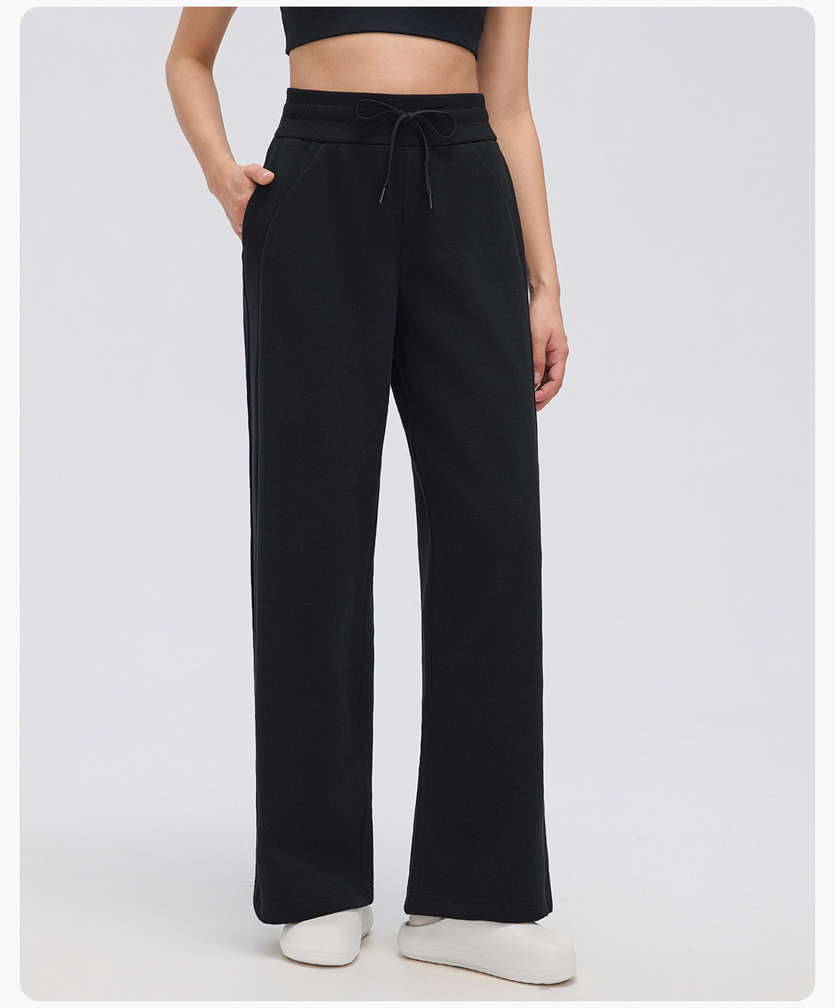 Wholesale Women’s Winter Sweatpants D26116 | Relaxed Straight-Leg Warm-Up Trousers with Elastic Waist | fouregg
