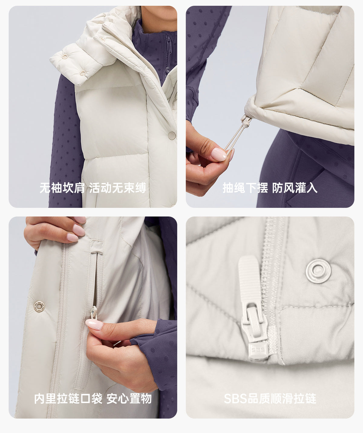 Wholesale Women’s Lightweight Down Puffer Vest D26155 | Warm Wind-Resistant Hooded Outerwear | fouregg
