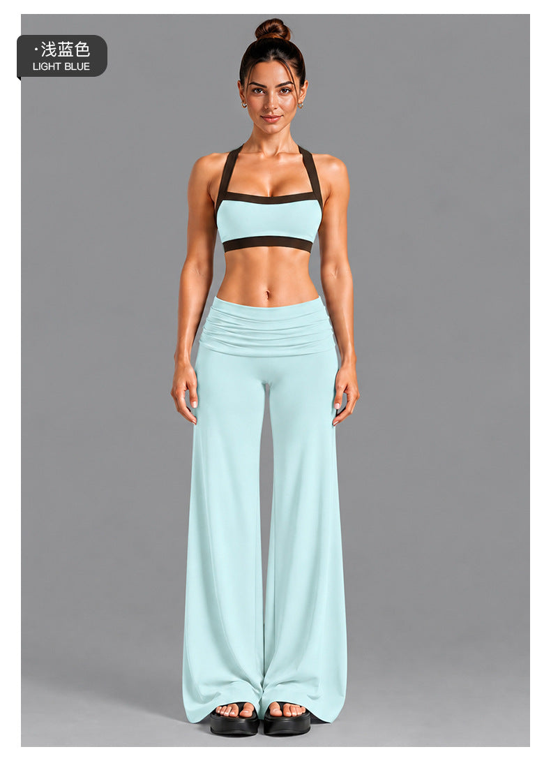 Wholesale Women’s Activewear Set | Contrast-Color Yoga Bra & Pilates Fitness Pants | fouregg