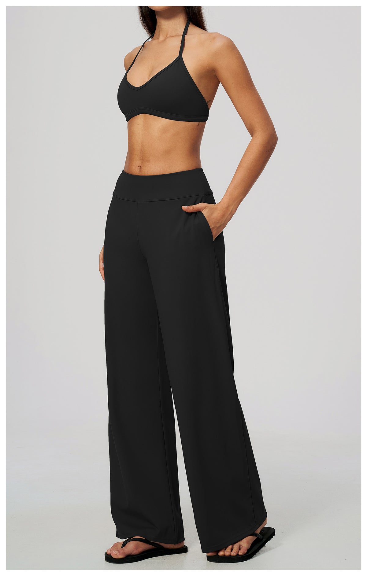 Wholesale Women’s Brushed Activewear Set | Halter Low-Rise Workout Wear 5555 | fouregg