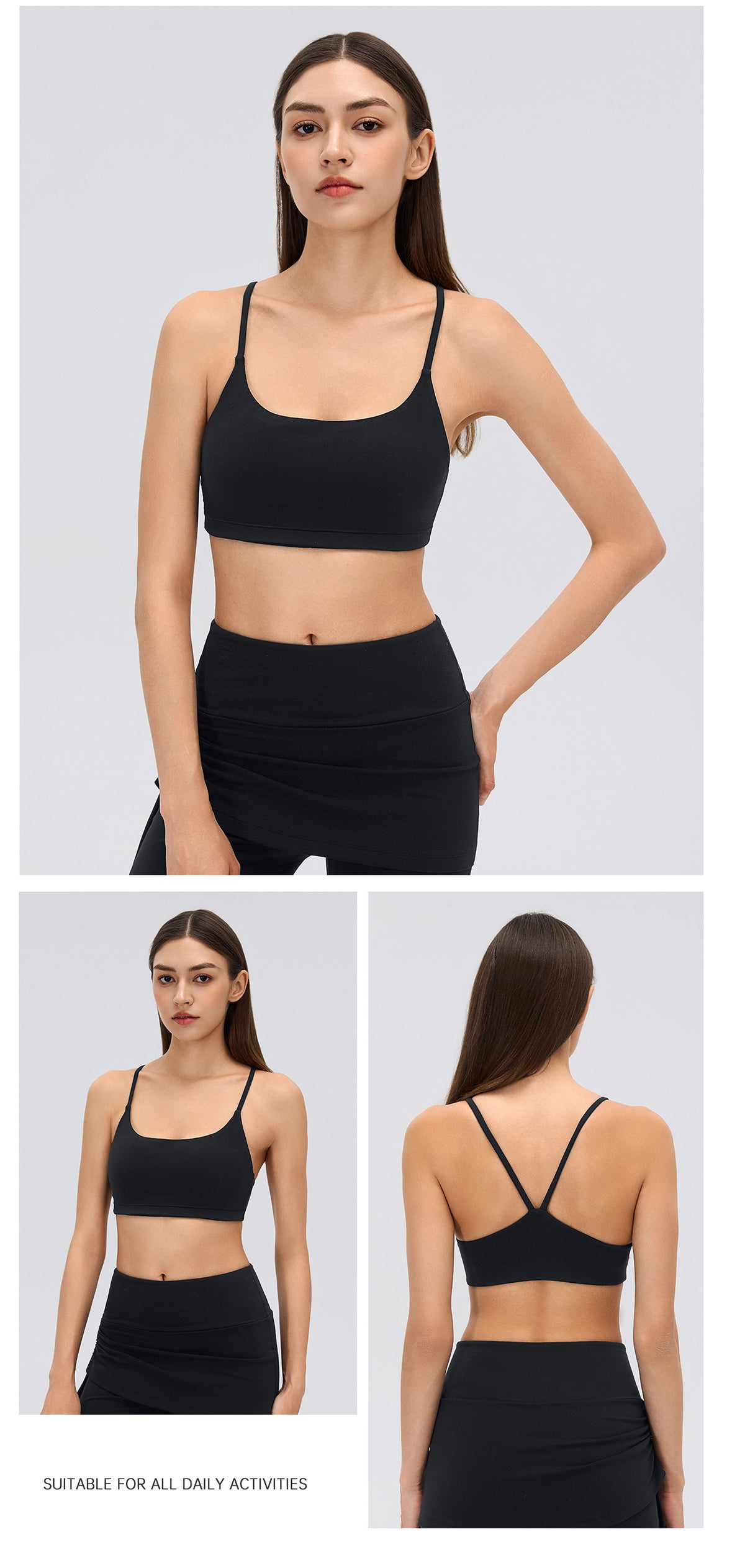Wholesale Women’s Sports Bra Tank Top | U-Neck Padded Yoga & Fitness Crop Top | fouregg