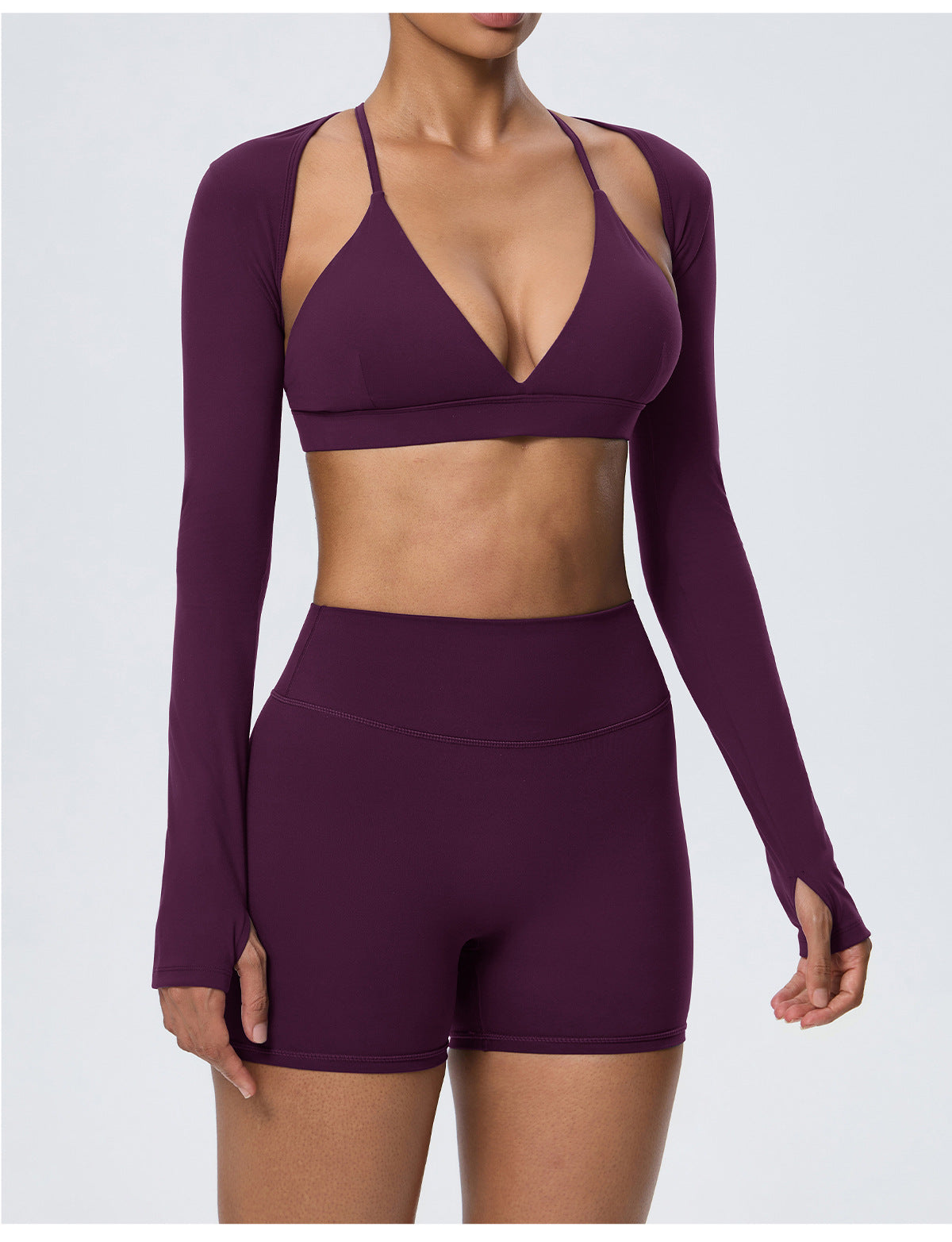 Wholesale Women’s Double-Brushed Activewear Set | Bulk 3-Piece Yoga & Running Outfit | fouregg