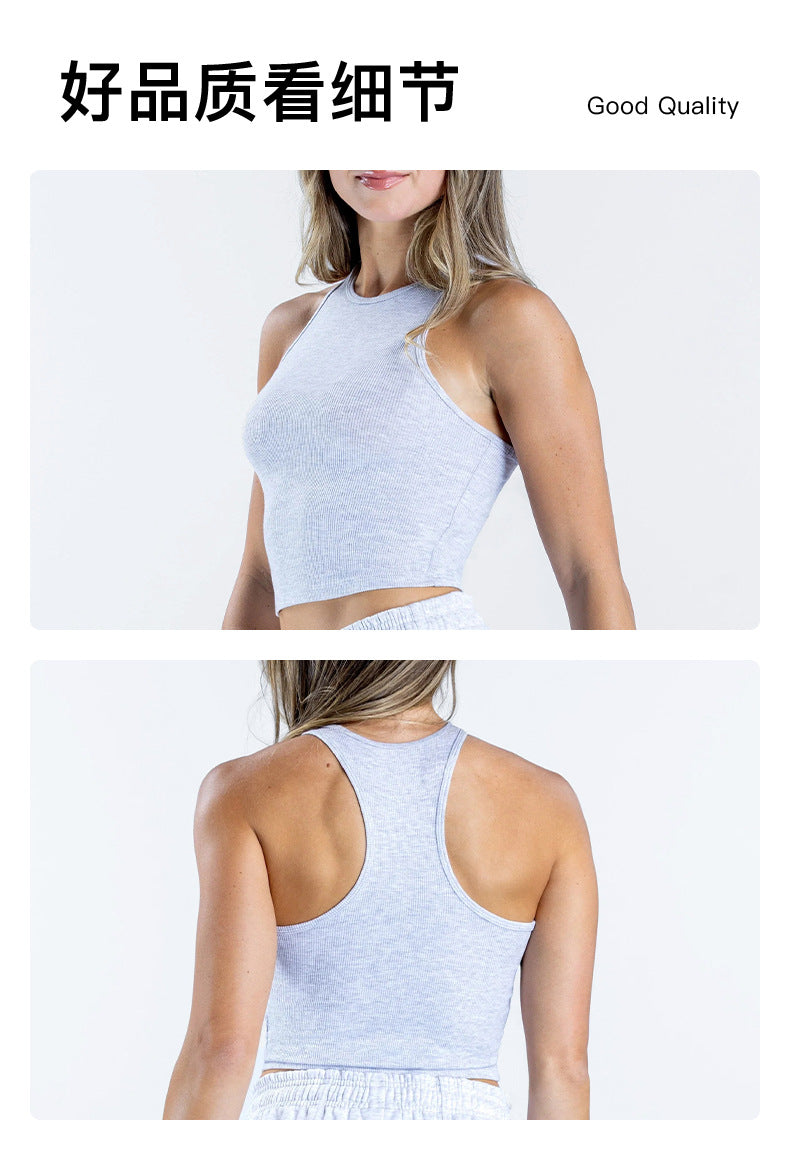 Wholesale Women’s Activewear Top | Breathable Quick-Dry Cropped Sports Tank for Running & Fitness | fouregg