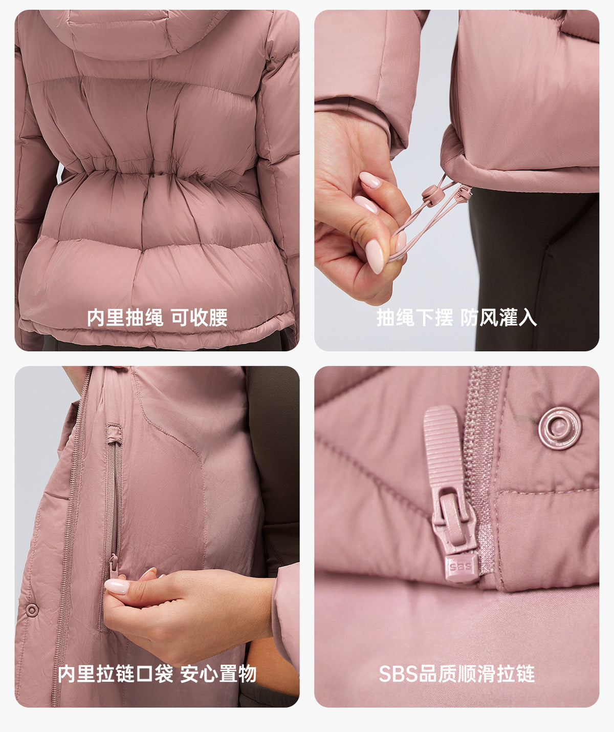 Wholesale Women’s Thickened Down Puffer Jacket D26150 | Slim-Fit Adjustable-Waist Winter Outerwear | fouregg