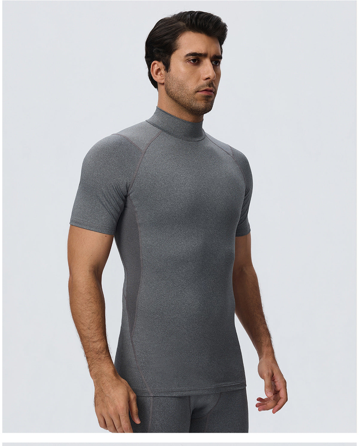 Wholesale Men’s Sculpting Workout Shirt 61207 | Slim-Fit Short Sleeve Running & Training Top | fouregg