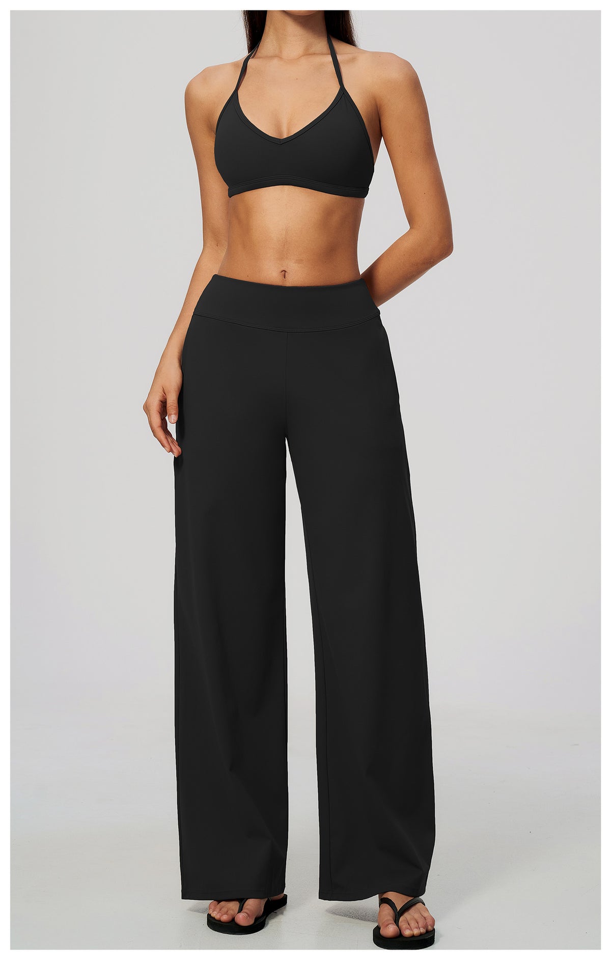 Wholesale Women’s Brushed Activewear Set | Halter Low-Rise Workout Wear 5555 | fouregg