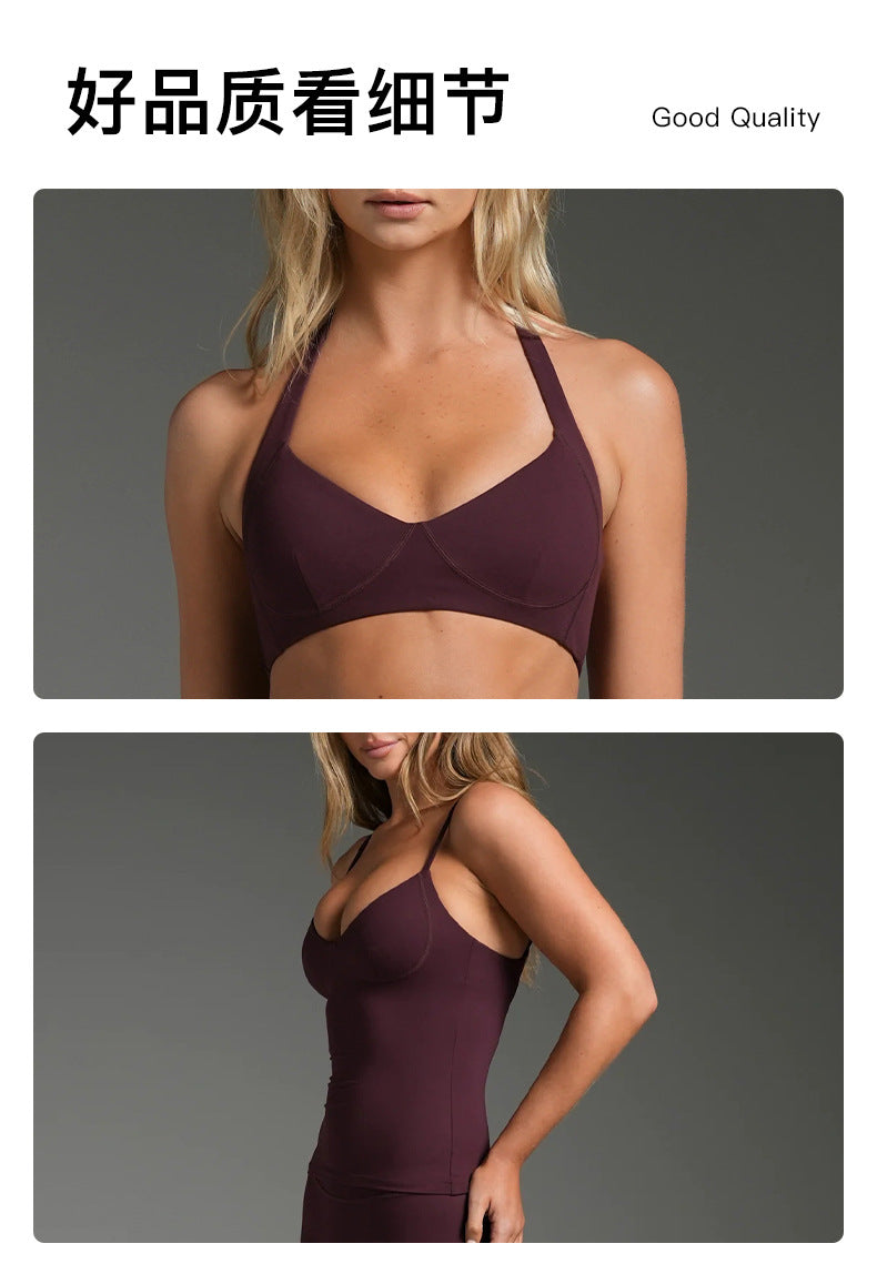 Wholesale Women’s Activewear Set | Backless Quick-Dry Tank Top for Running & Pilates | fouregg