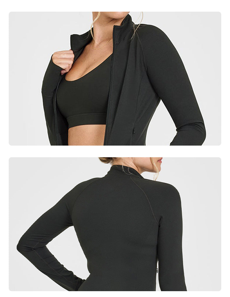 Wholesale Women’s Casual Tracksuit | Fitted Zip-Up Jacket & Versatile Outdoor Running Outfit | fouregg