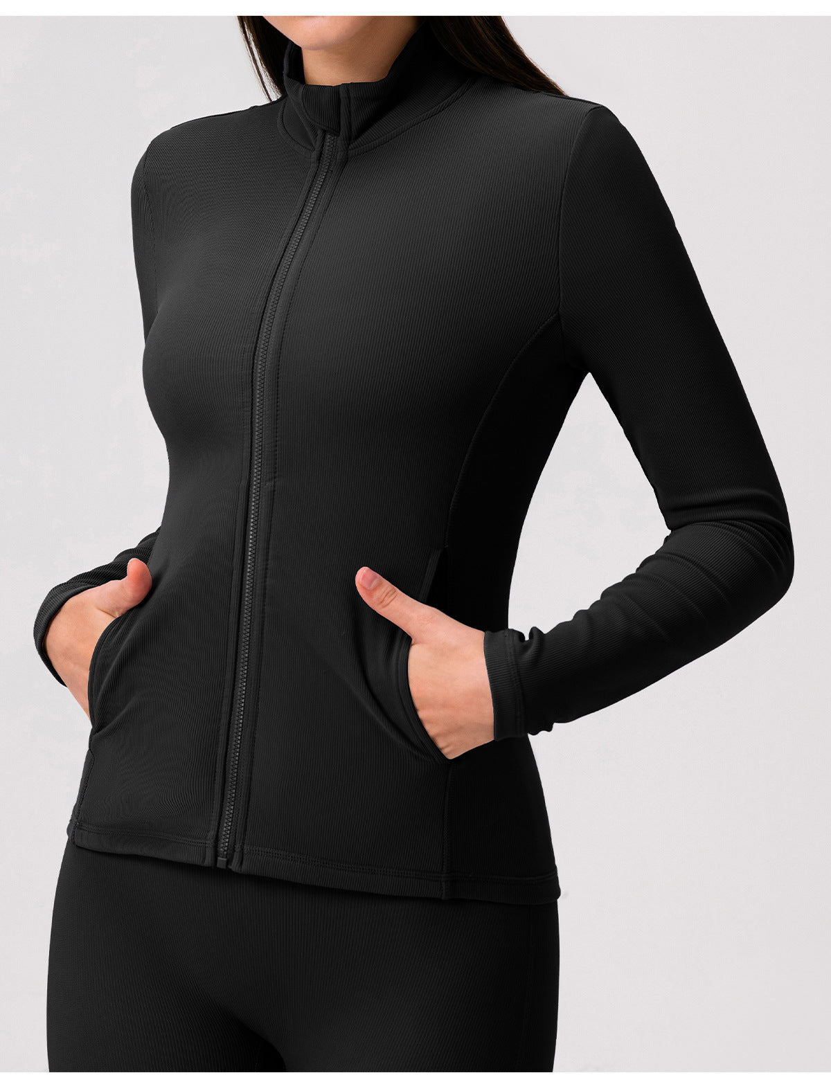 Wholesale Women’s Thermal Workout Jacket | Bulk Fleece-Lined Yoga & Fitness Outerwear 22619 | fouregg
