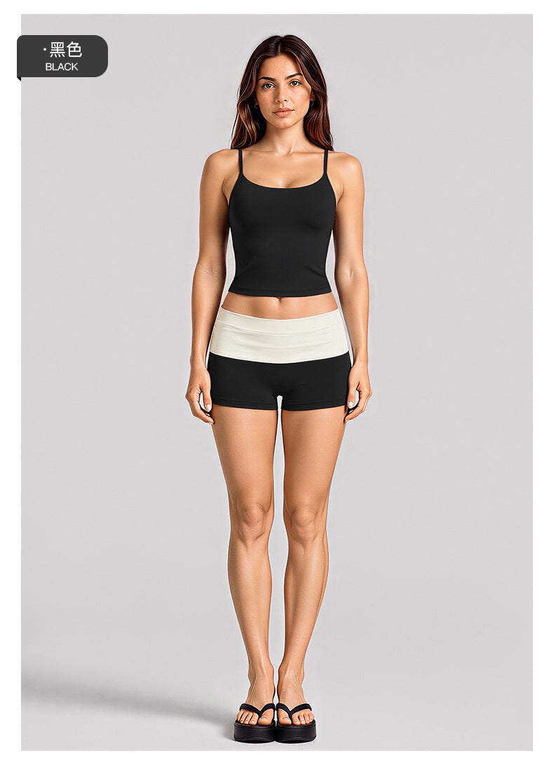 Wholesale Women’s Activewear Set | Backless Sports Tank & Color-Block High-Waisted Yoga Leggings | fouregg