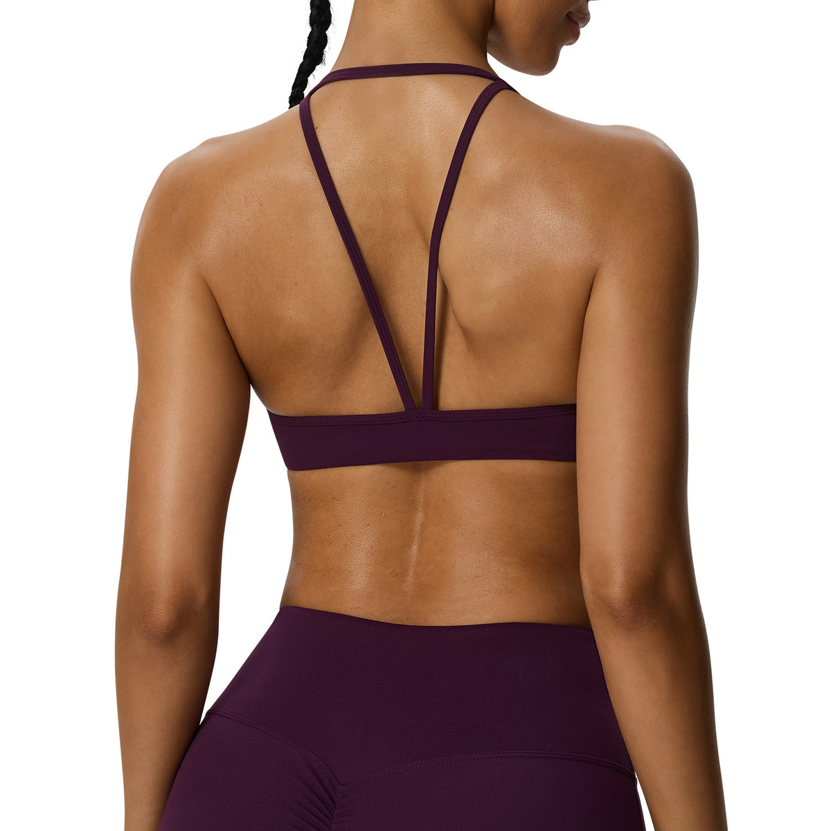 Wholesale Women’s Double-Brushed Sports Bra | Bulk V-Neck Halter Fitness & Yoga Wear 62767 | fouregg